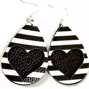 New Teardrop Leather Dangle Earrings